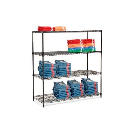 Nexel    Black Epoxy Wire Shelving Starter 72W X 21D X 74H